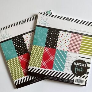Heidi Swapp SET OF TWO PAPER PADS Marquee Love Holiday Papers 30 Sheets Each Pad